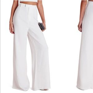 High Waist Wide Leg Crepe Trousers